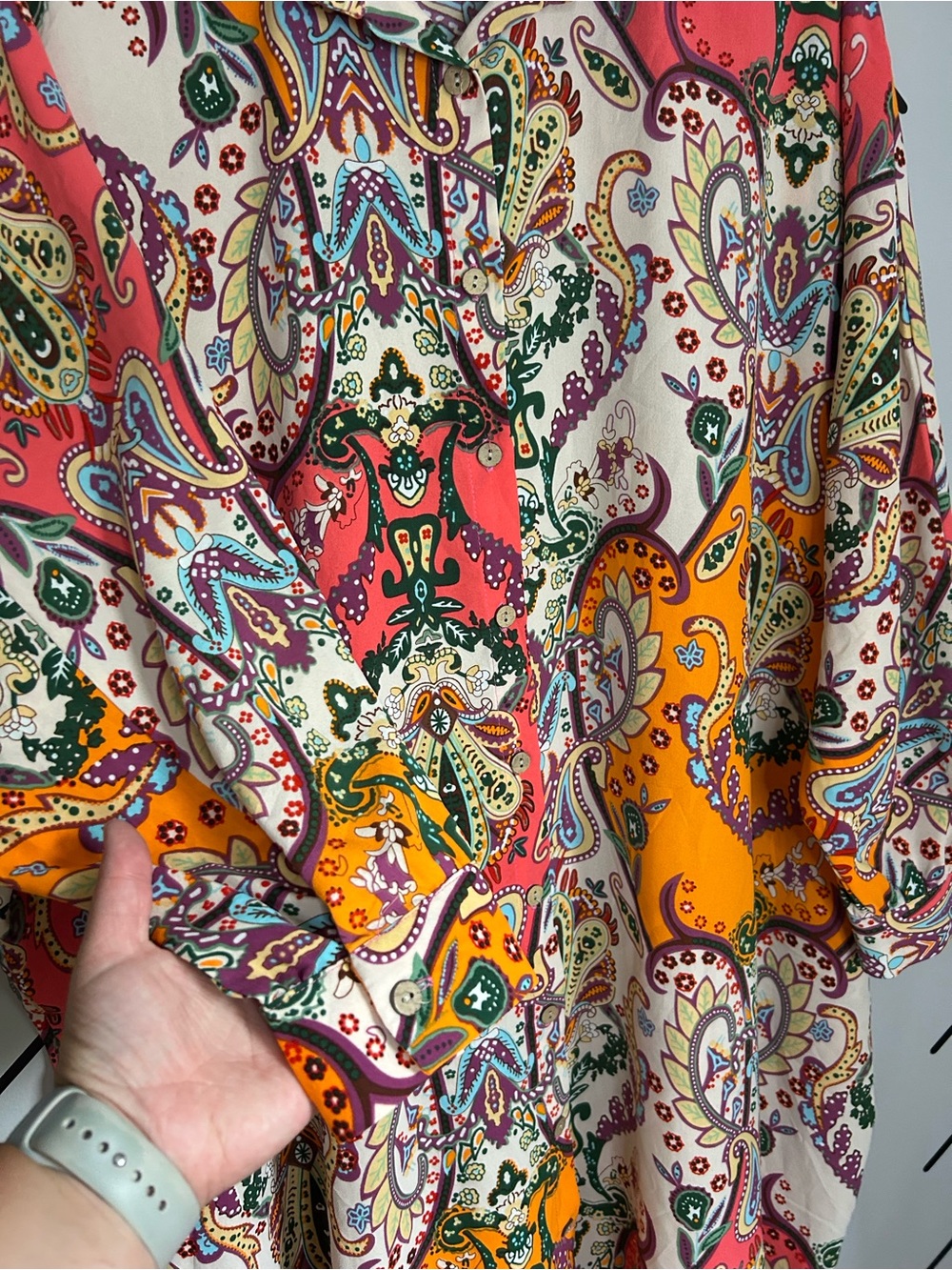 vibrant Charlise paisley shirt dress oversized tunic-style boho - Picture 5 of 7